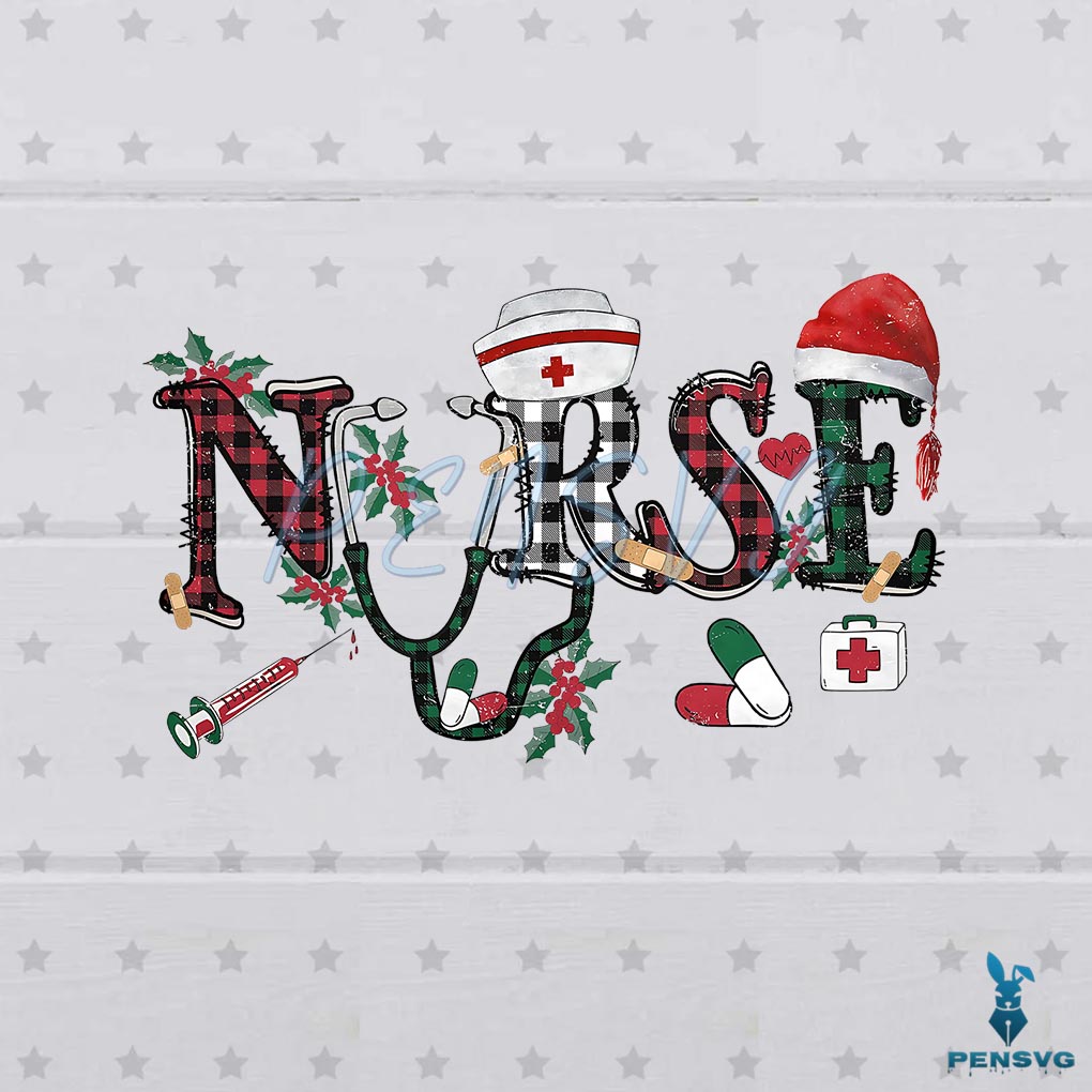 Vintage Nurse Cozy Christmas PNG Sublimation Design