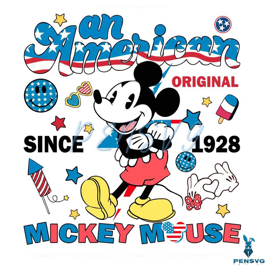 Vintage Patriot Mickey American 4th Of July SVG Cutting File