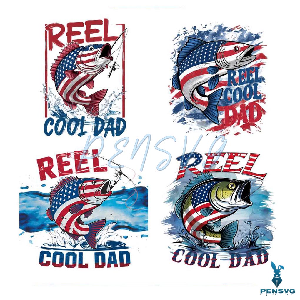 Vintage Reel Cool Dad PNG Bundle