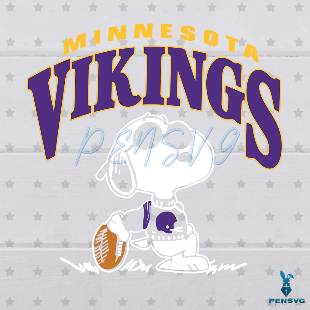 Vintage Snoopy Football Minnesota Vikings SVG