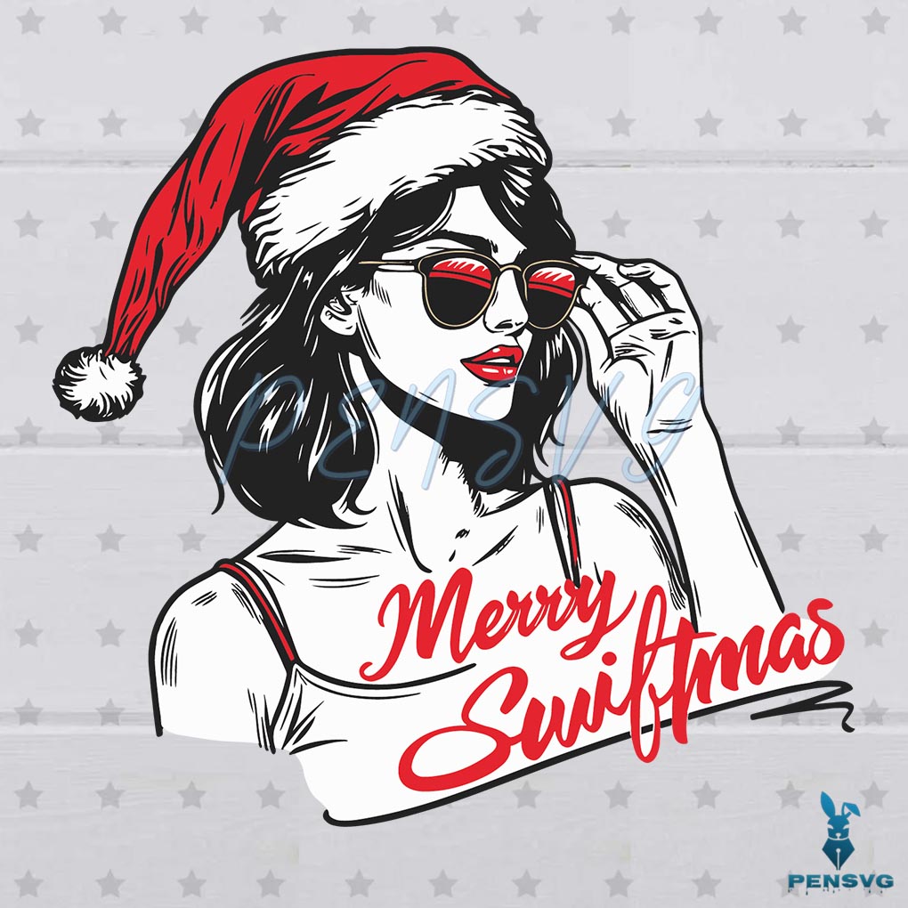 Vintage Taylor Swift Merry Swiftmas Santa Hat SVG