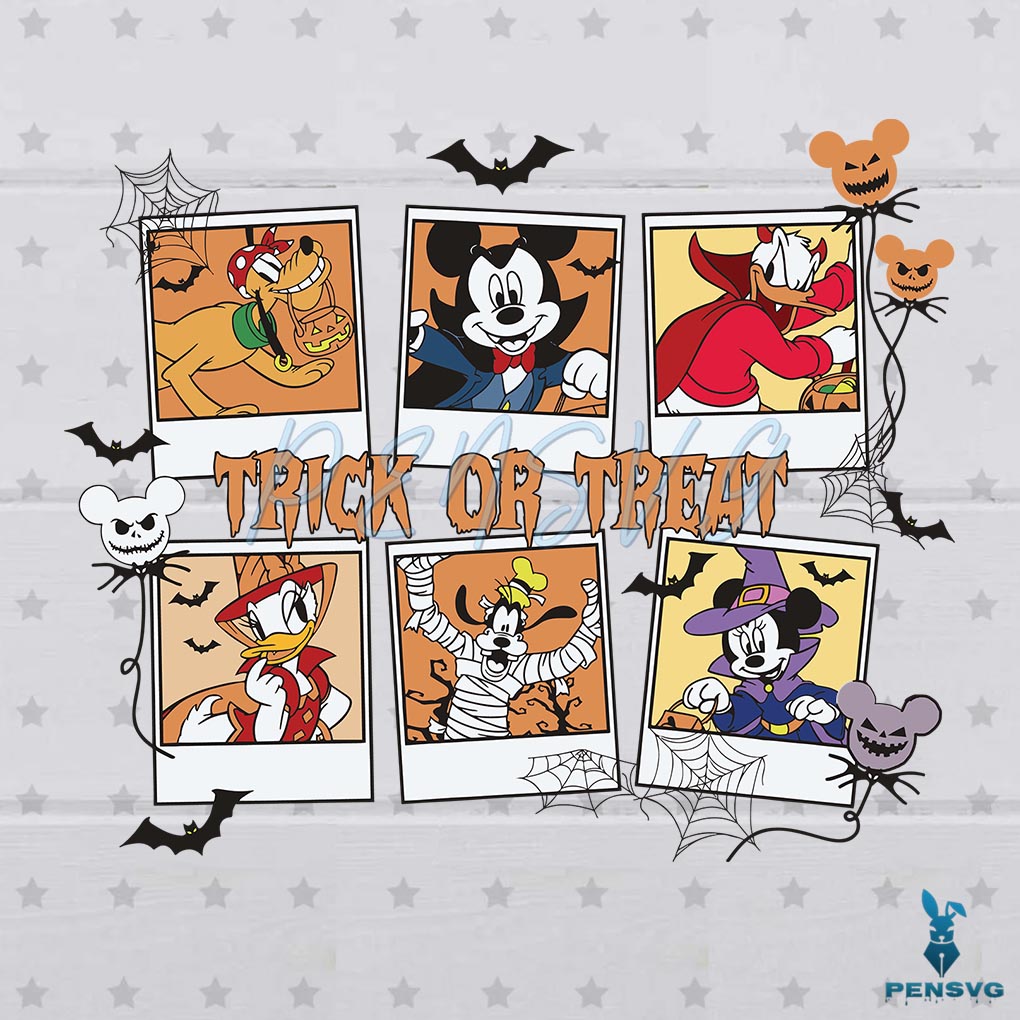 Vintage Trick or Treat Mickey Halloween SVG Digital Cricut File