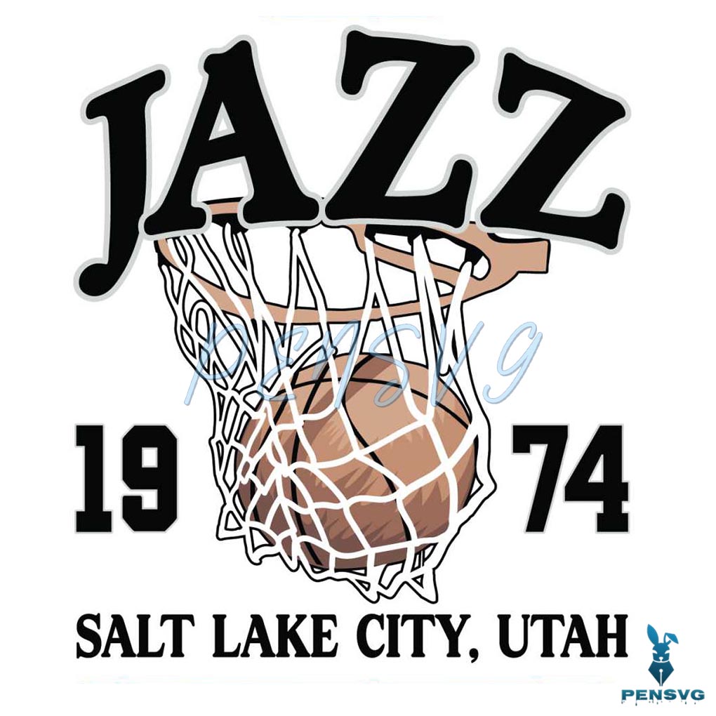 Vintage Utah Jazz 1974 Basketball Svg Digital Download