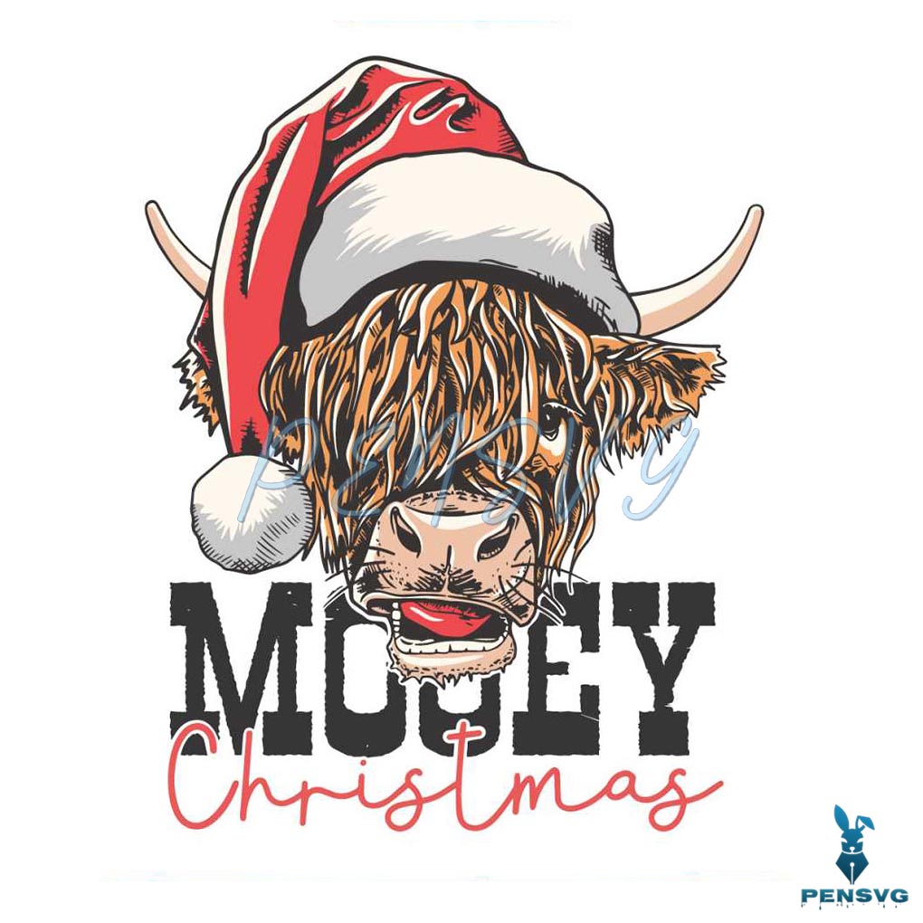 Vintage Western Mooey Christmas Cow SVG Digital Files