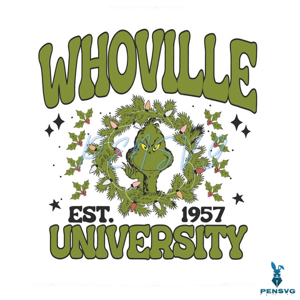 Vintage Whovillee University Christmas Est 1957 SVG File