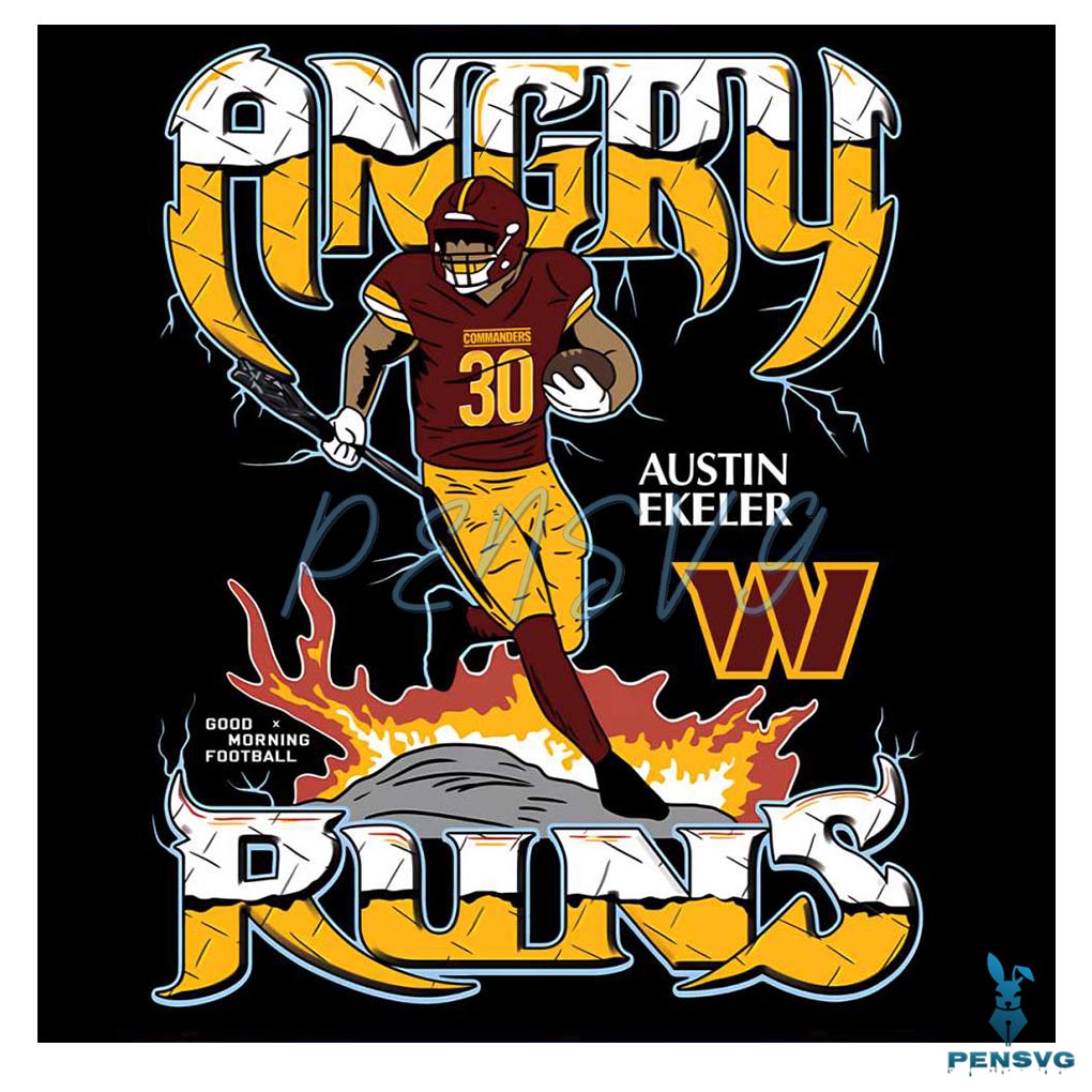 Washington Commanders Angry Runs 2024 Commanders Austin Ekeler Png