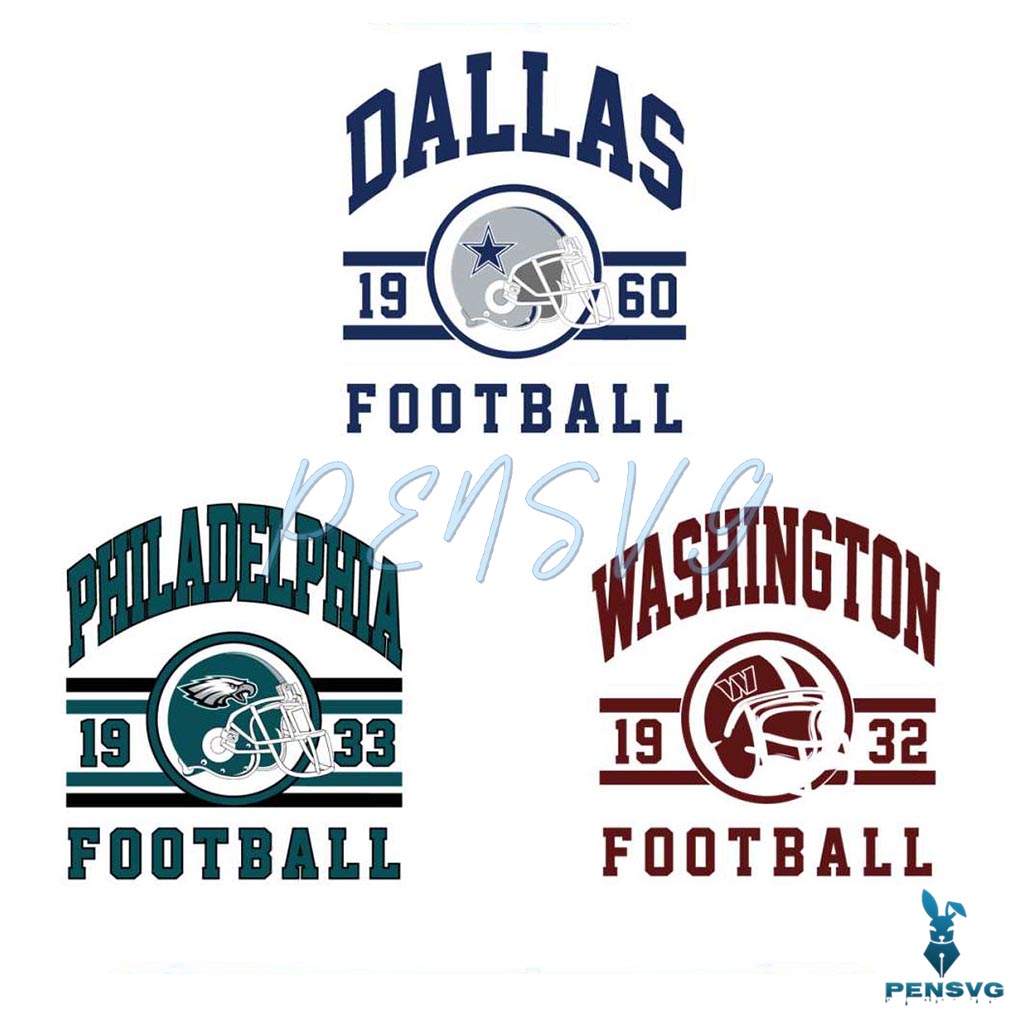 Washington Philadelphia Dallas Football SVG Bundle