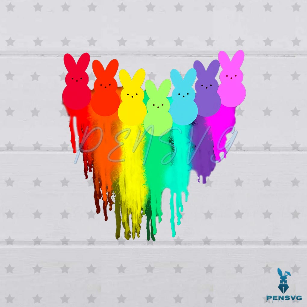 Watercolor Easter Bunny Hear PNG Sublimation Designs