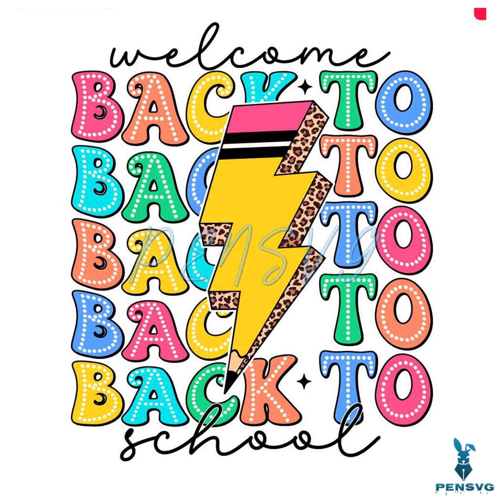 Welcome Back To School Pencil Lightning SVG