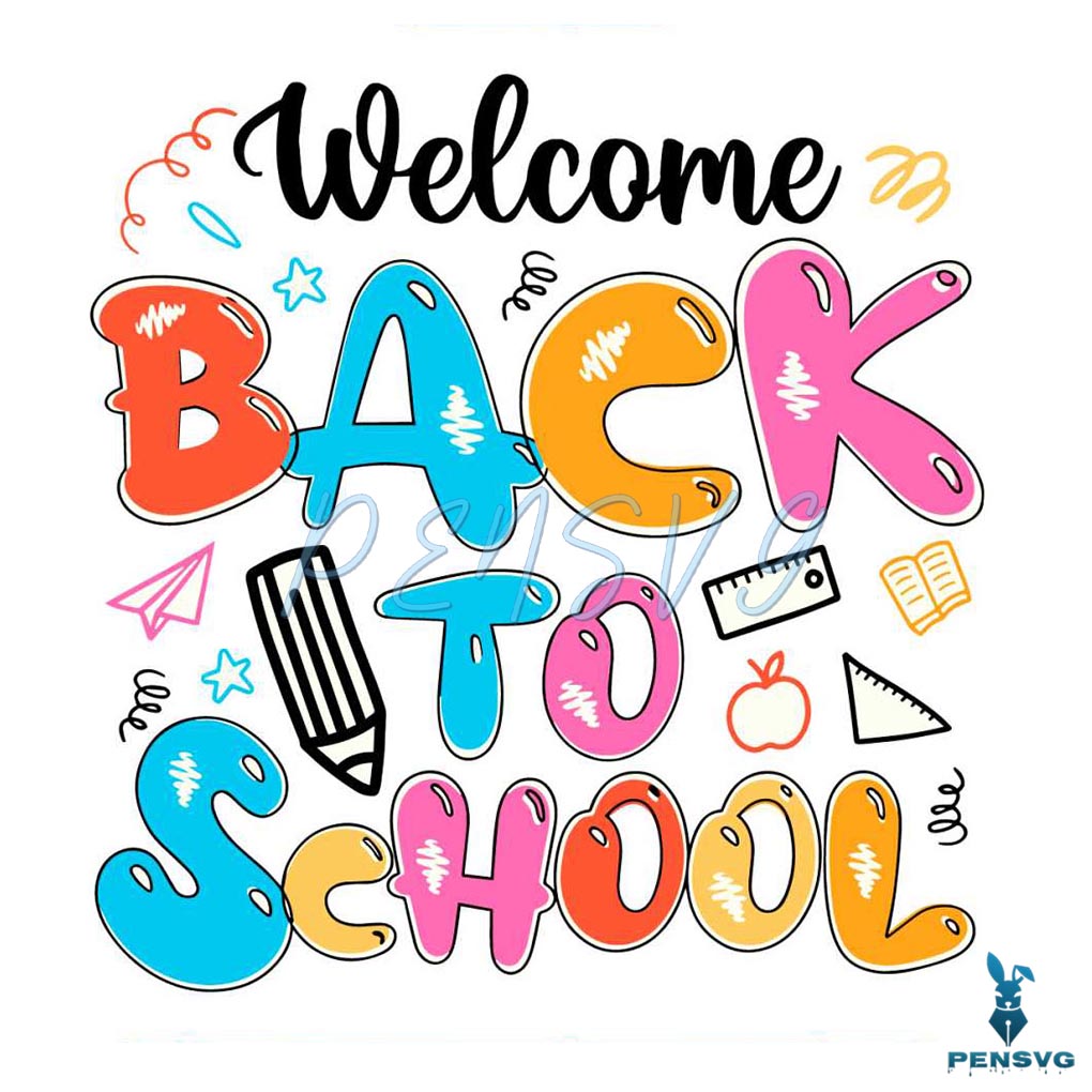 Welcome Back to School SVG Graphic Design File