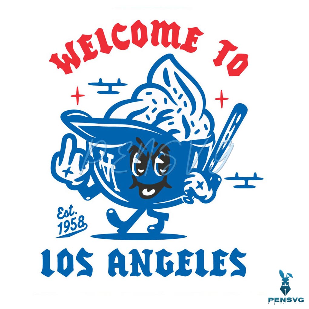 Welcome To Los Angeles Baseball SVG