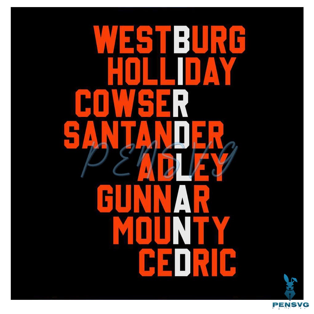 Westburg Holliday Cowser Baltimore Players Name SVG