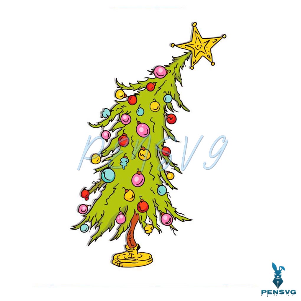 Whimsical Christmas Tree Cute Whoville Tree SVG Download