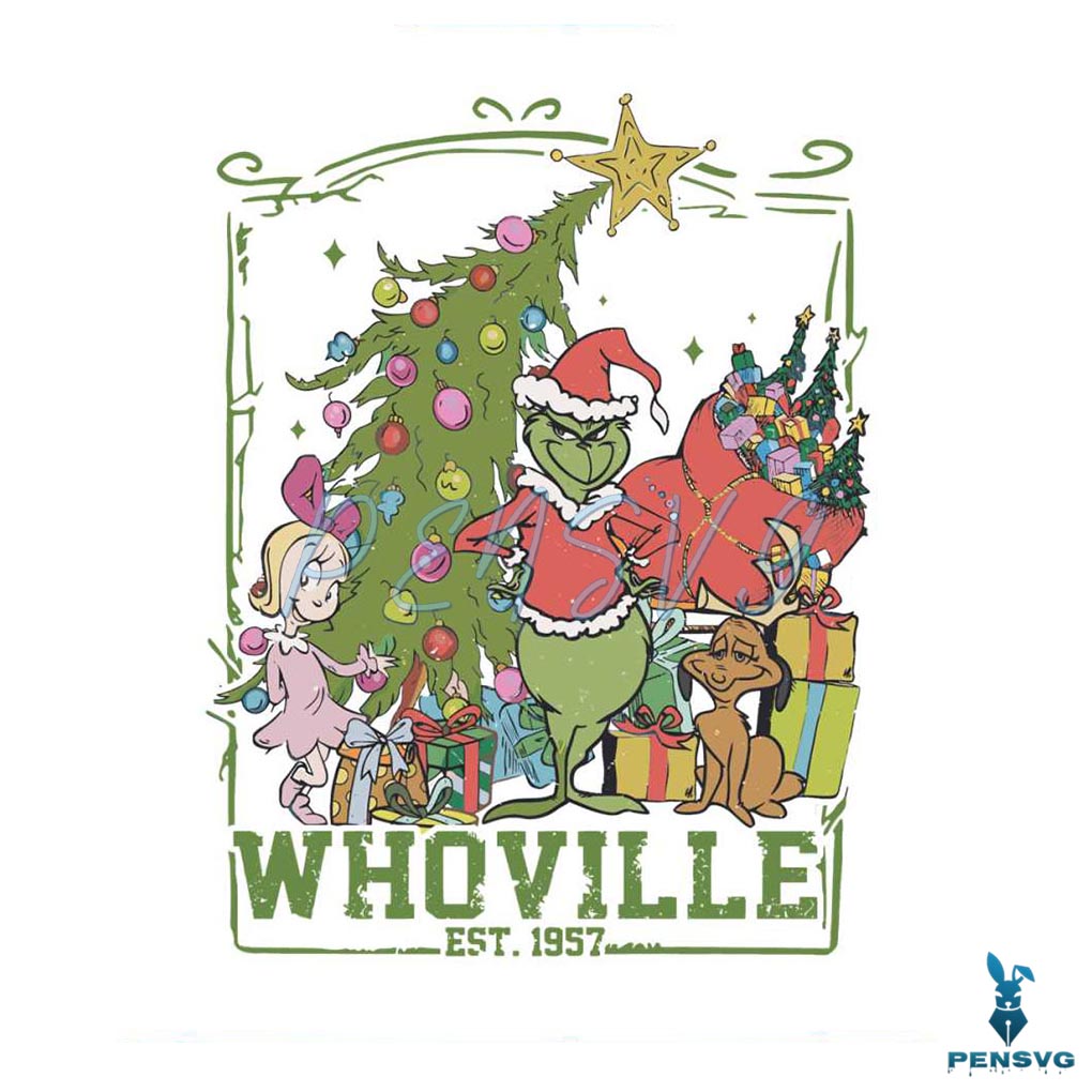 Whoville Vintage Grinch Christmas 1957 SVG