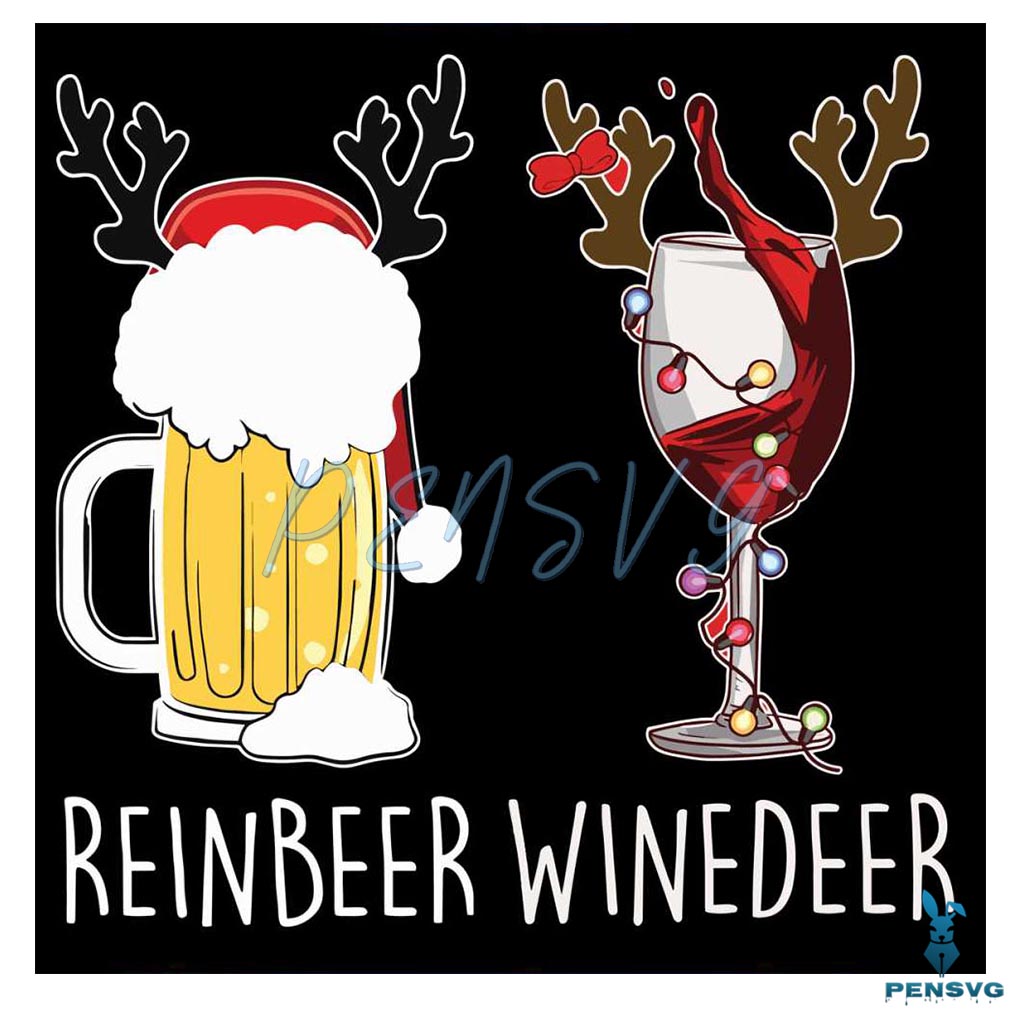 Winedeer Reinbeer Couples Christmas SVG Cutting File