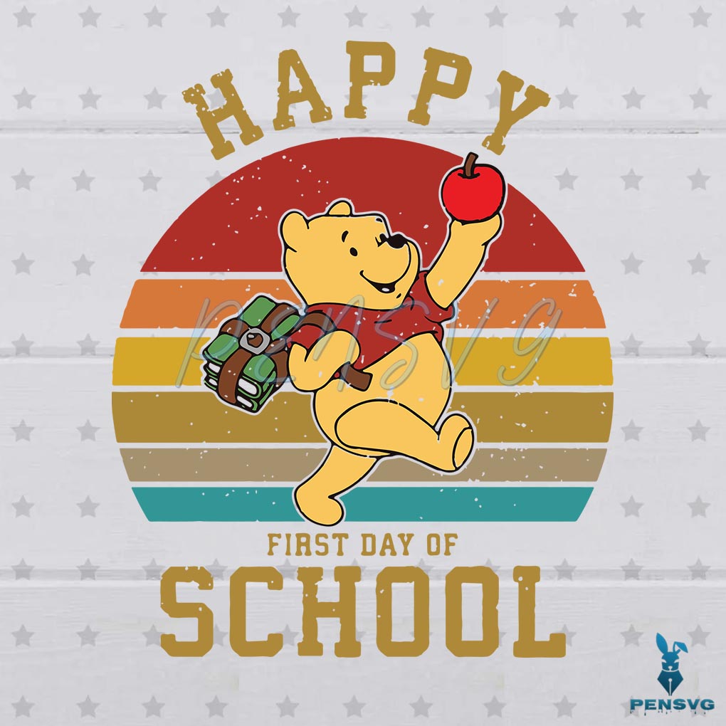 Winnie The Pooh SVG Digital File, Disney Teacher SVG, First Day