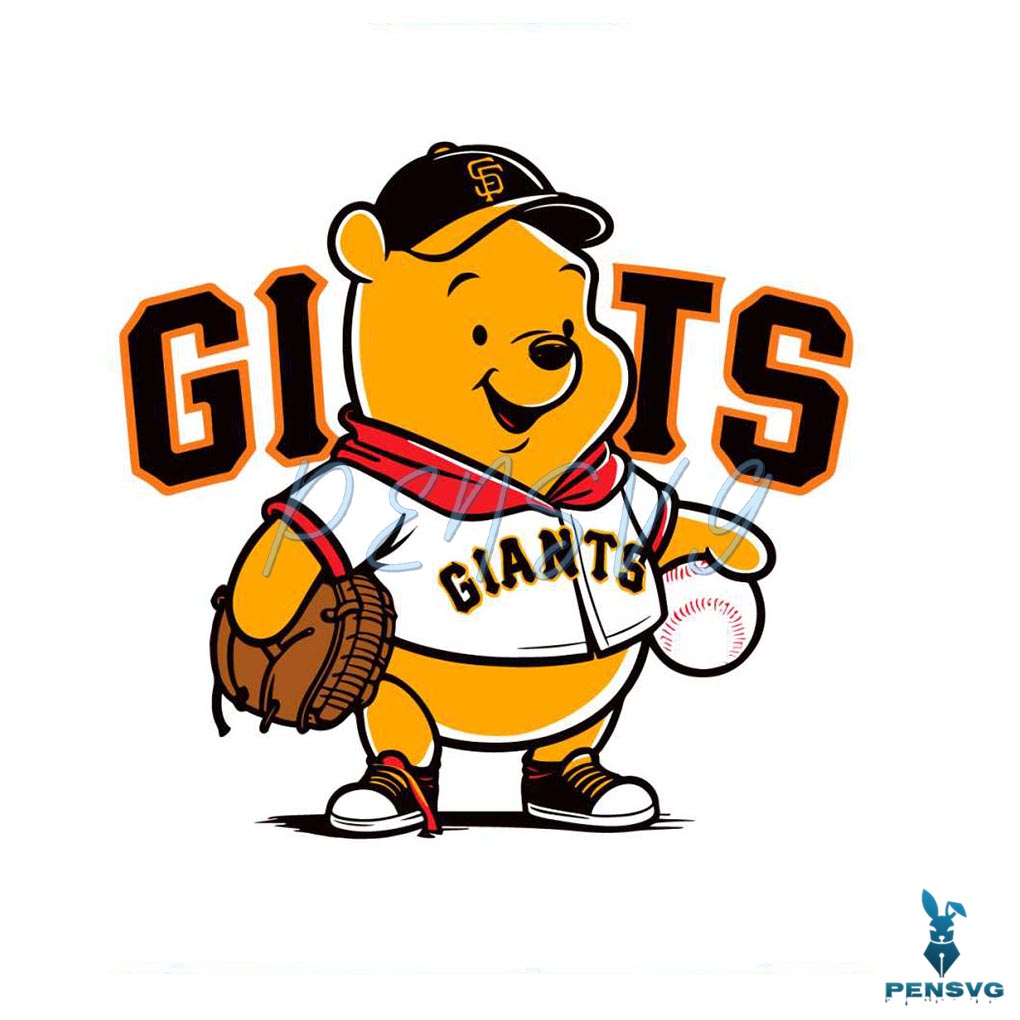 Winnie The Pooh San Francisco Giants Baseball SVG