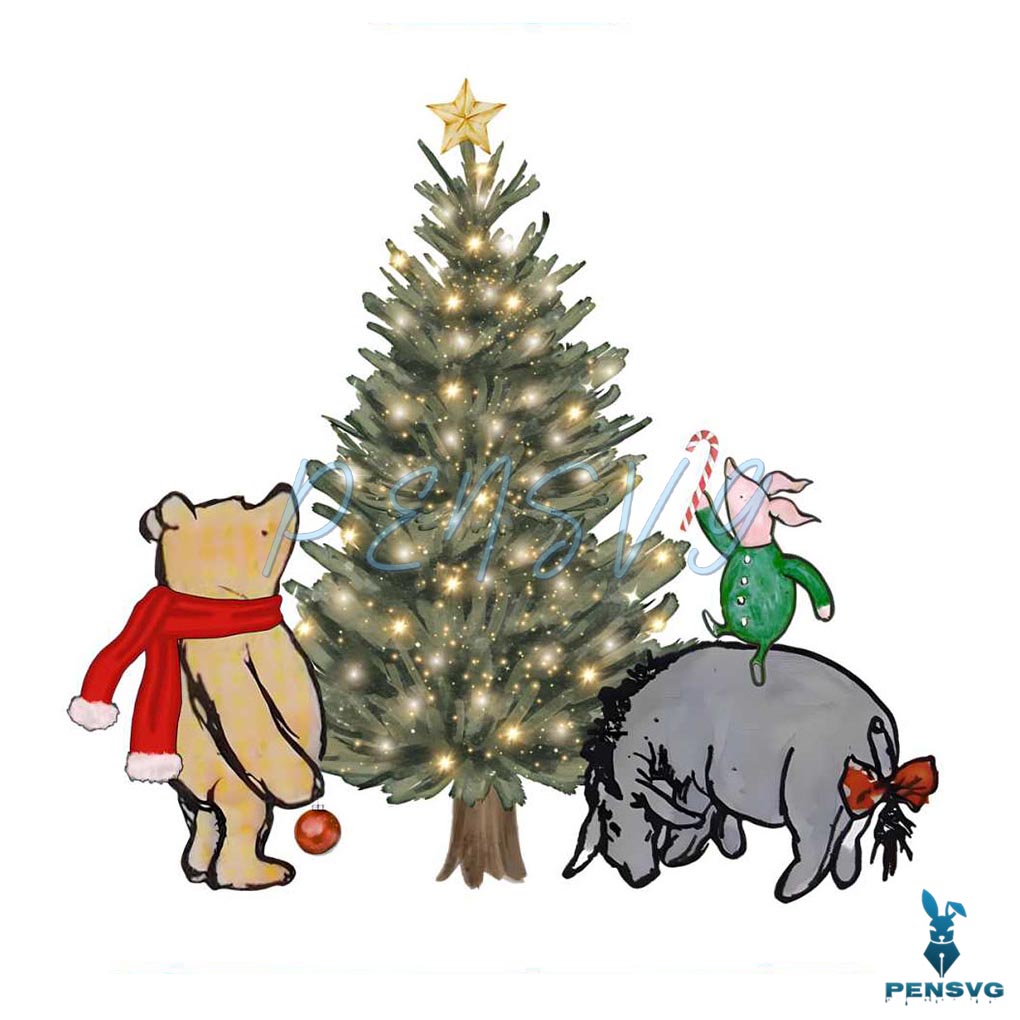 Winnie the Pooh Christmas Piglet And Eeyore PNG File