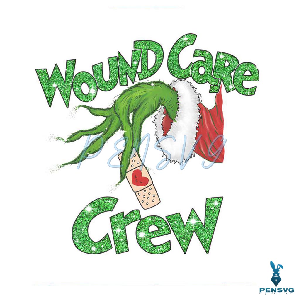 Wound Care Crew Christmas Grinch Hand PNG Download