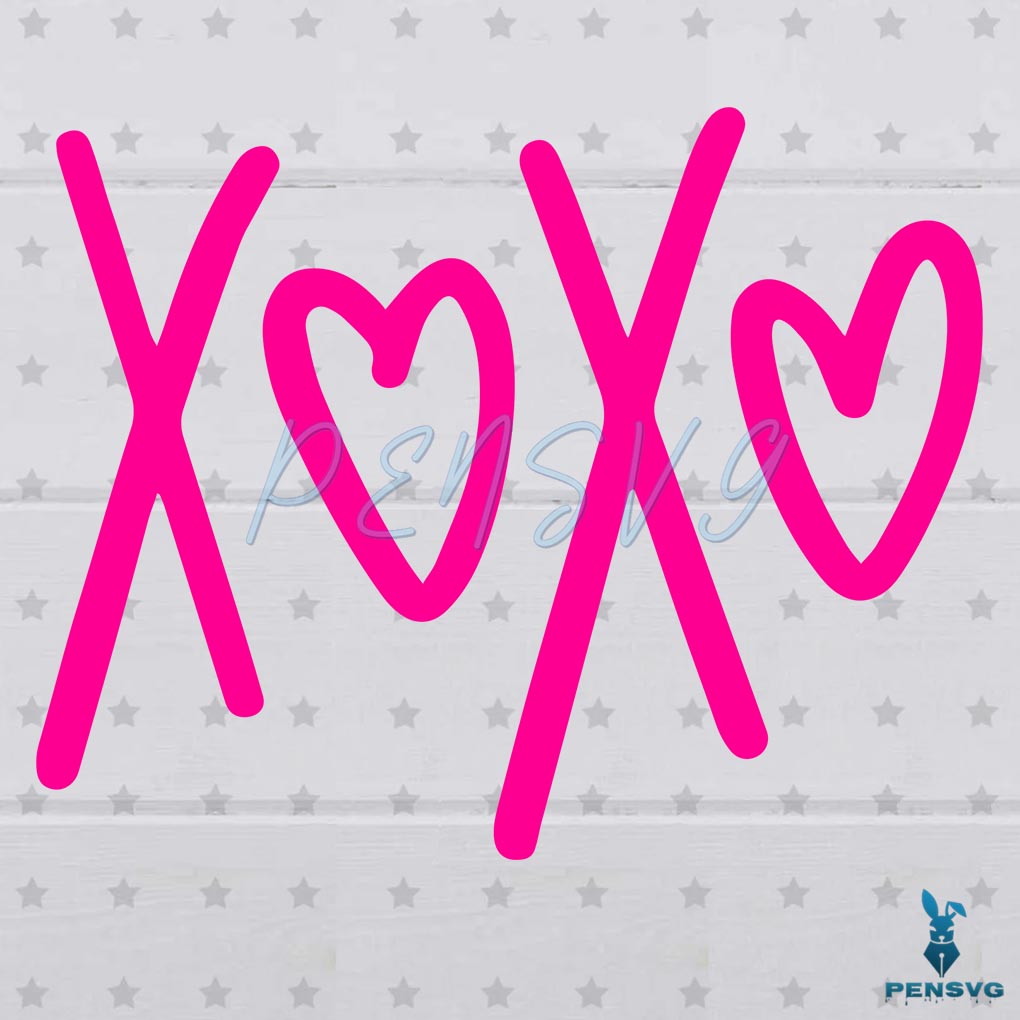 Xoxo Valentine Svg Digital File, Happy Valentine's Day Svg, Hearts Svg