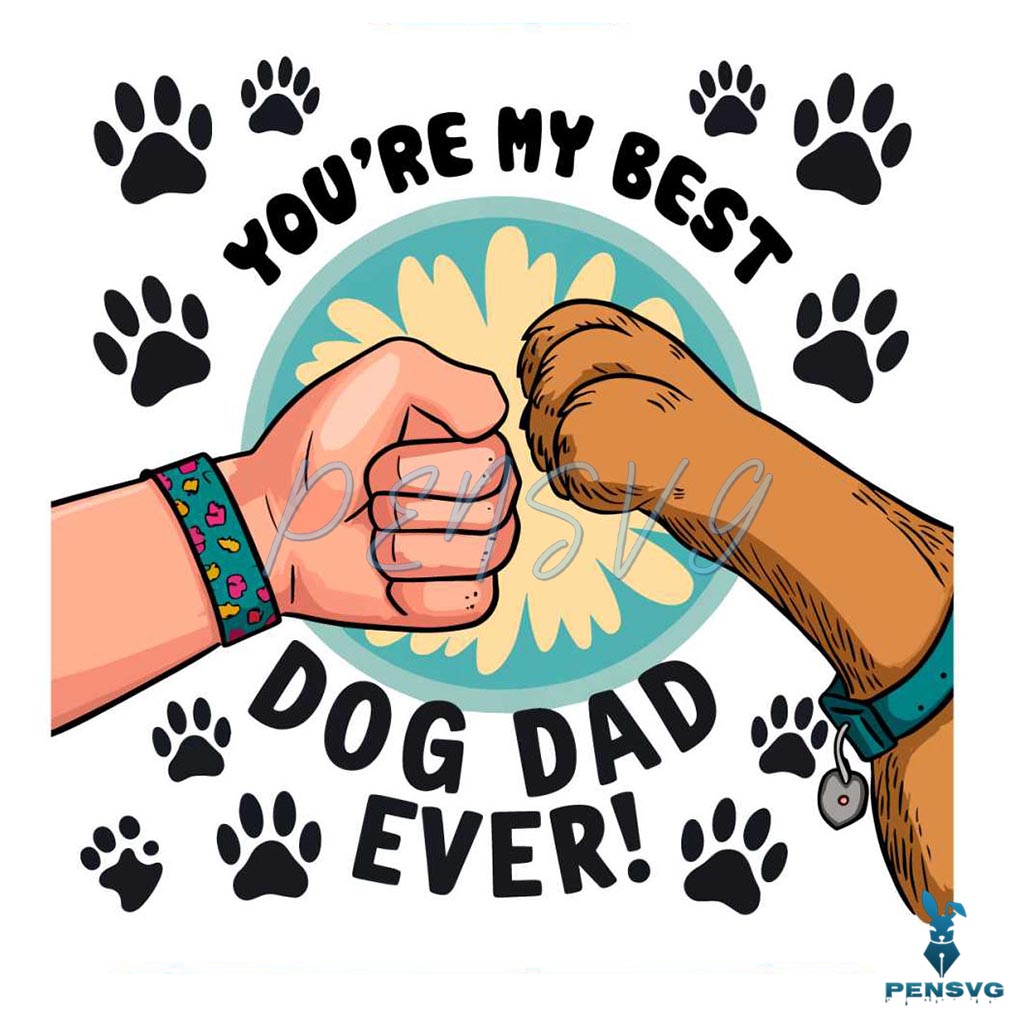Best Dog Dad Ever PNG Free Sublimation Design for Shirts & Mugs
